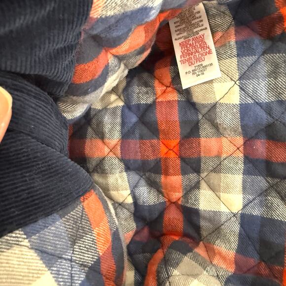 Baby Boden Boys Corduroy Plaid Hooded Jacket Coat In Navy Size 6-12 Months - Picture 9 of 10